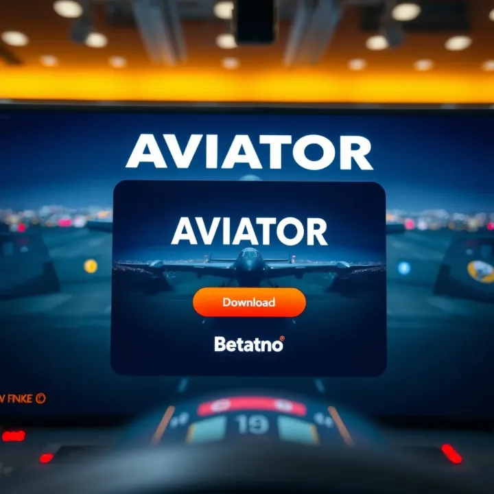User interface showing Aviator game on Betano platform with clear download option