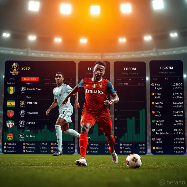 Highlighted African football players and teams with betting market indicators