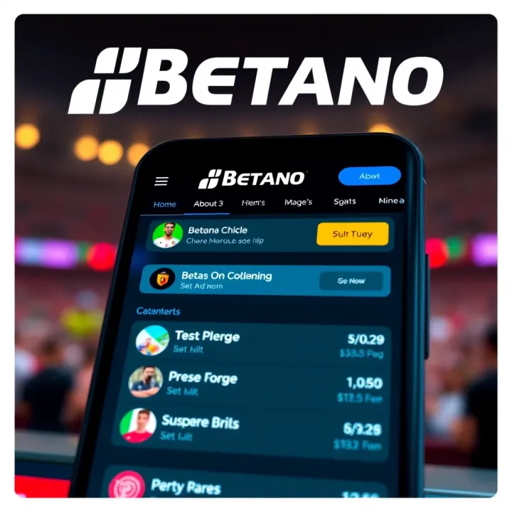 User interface of Betano Android app showcasing dashboard with betting options