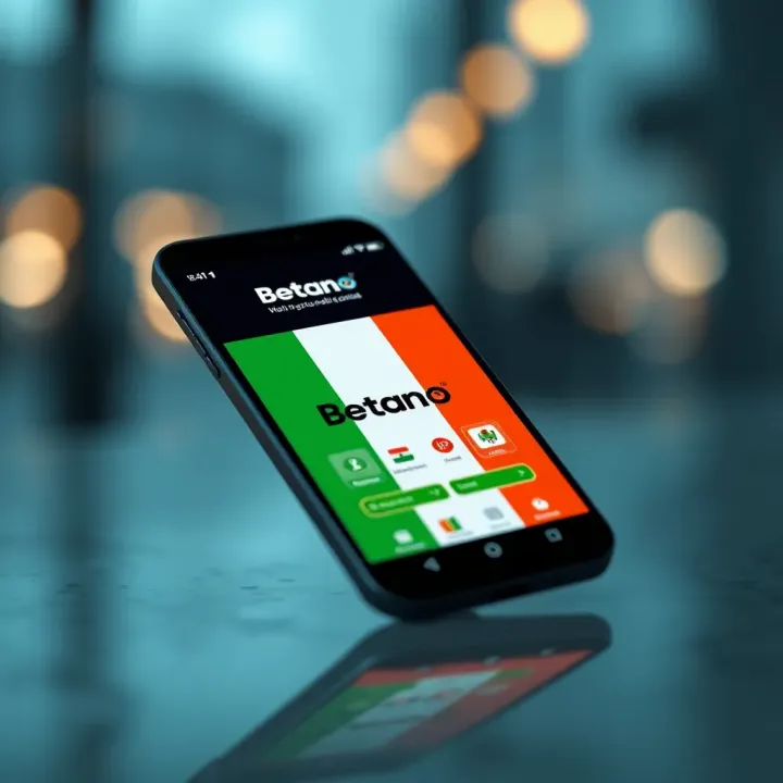 Smartphone displaying the Betano app interface with Nigerian flag elements