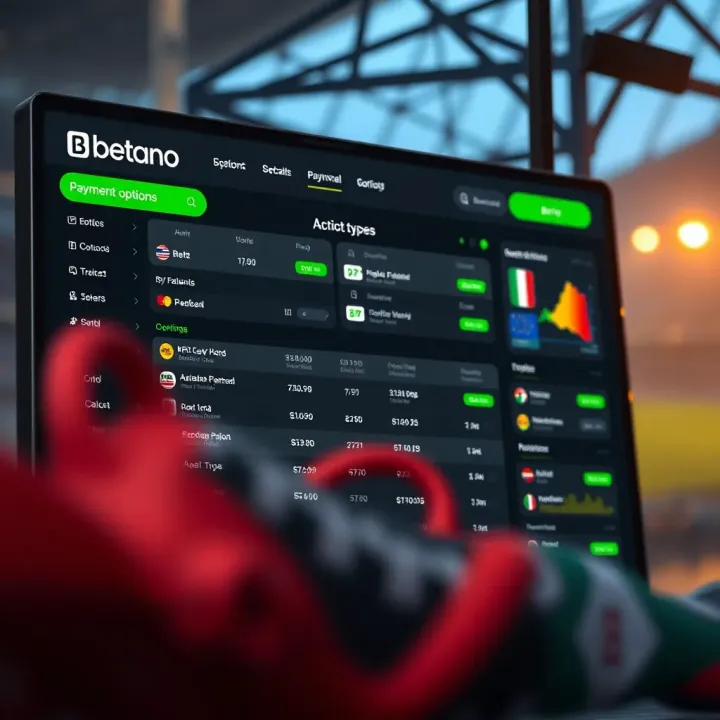 Betano betting platform dashboard displaying various bet types and payment methods including Nigerian naira options