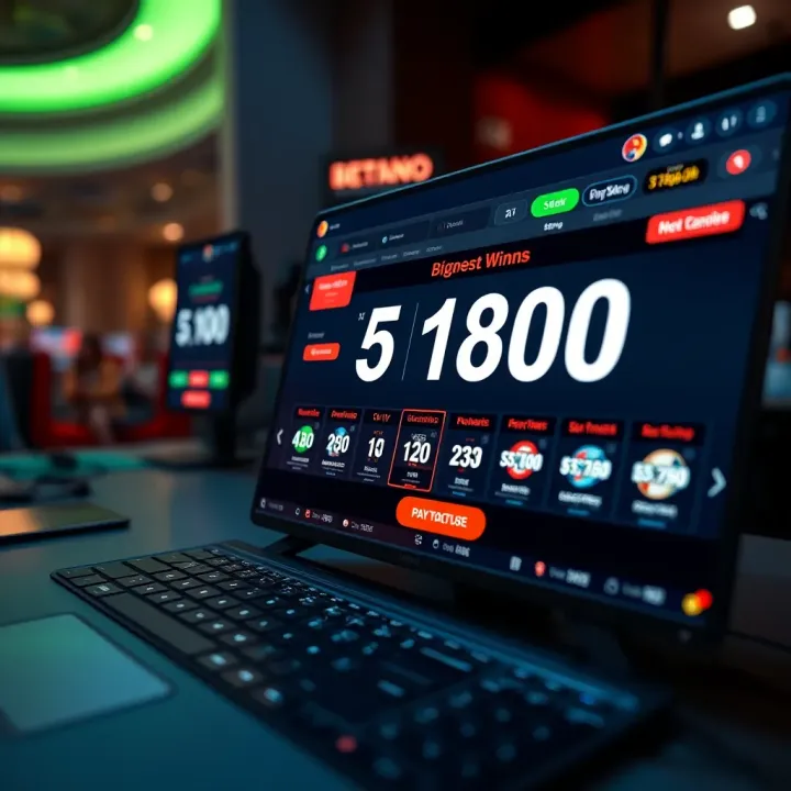 Digital betting interface showcasing large winning payout on an online platform