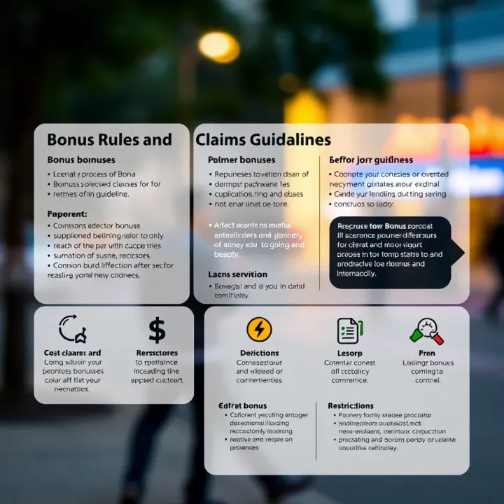 Graphic depicting key rules and terms for claiming bonuses on Betano with icons symbolizing guidelines and restrictions