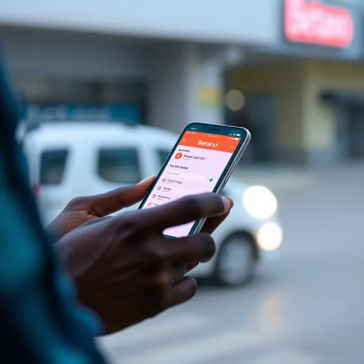 User navigating Betano platform on mobile device to access cash out feature
