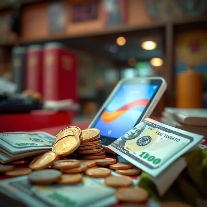 Graphic showing coins and Nigerian notes flowing towards a digital wallet