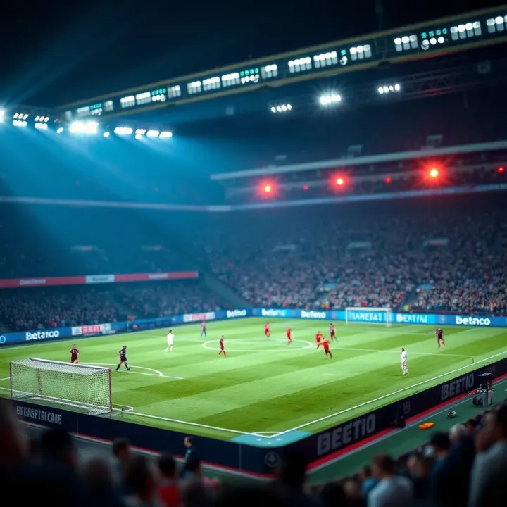 Football pitch with tactical markings and player formations displayed