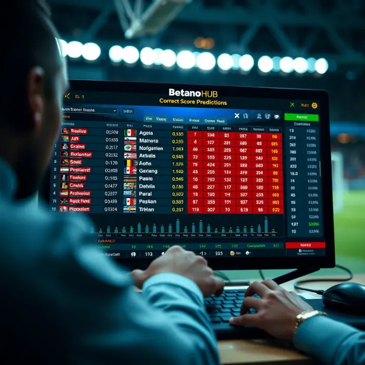 Detailed football match statistics on a digital screen for accurate score prediction