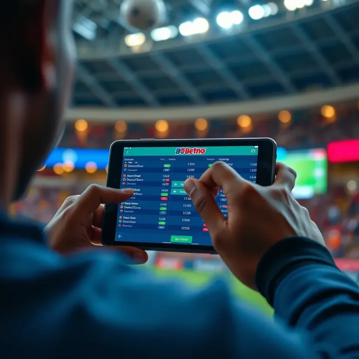 User interacting with live sports betting data on a digital device screen