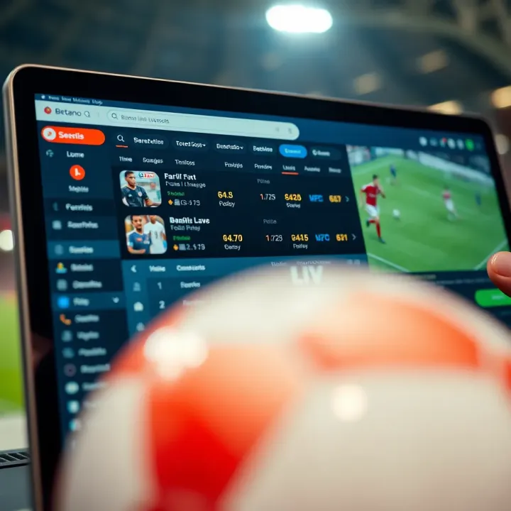 Screenshot of Betano livescore interface showing live football match updates and scores