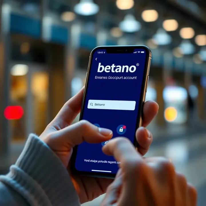 User entering credentials on mobile device to access Betano account securely