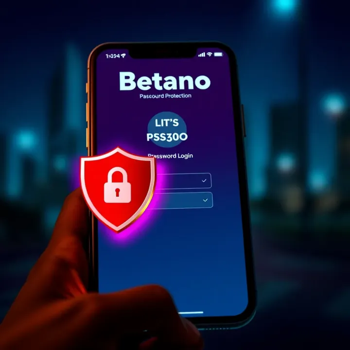 Illustration of secure login on a mobile device with password protection and shield icon