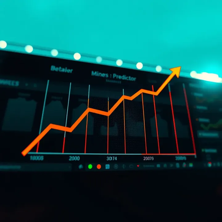 Graph showing increasing success rate of Betano Mines betting predictions over time
