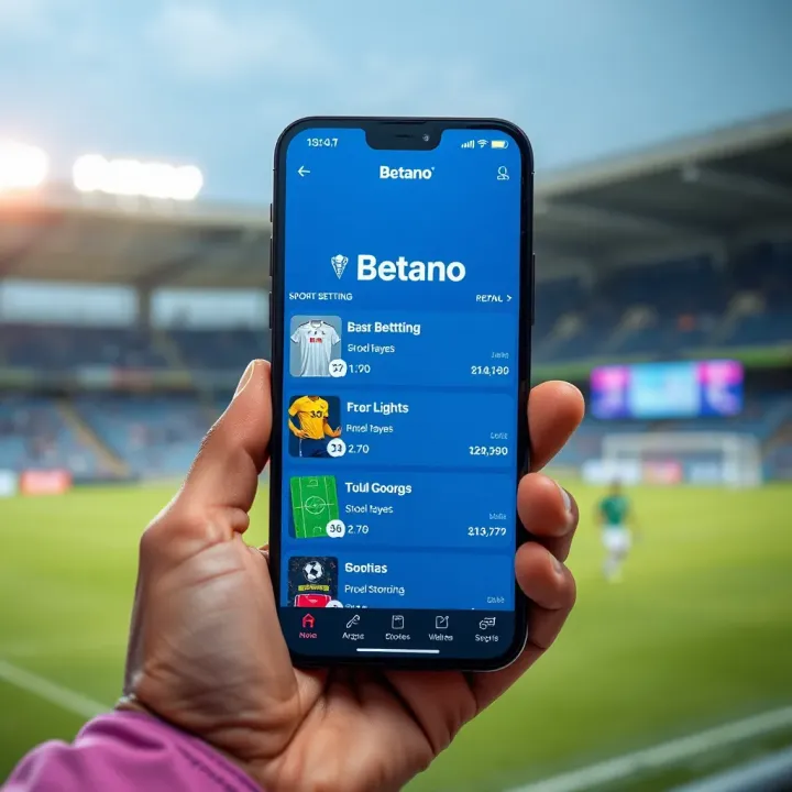 Mobile screen displaying Betano sports betting interface with various sports options