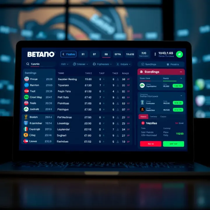 Betano platform interface displaying live Brazil Serie A standings and betting options
