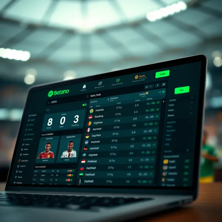 User interface of Betano platform showing betting odds and match information for Nigerian football league