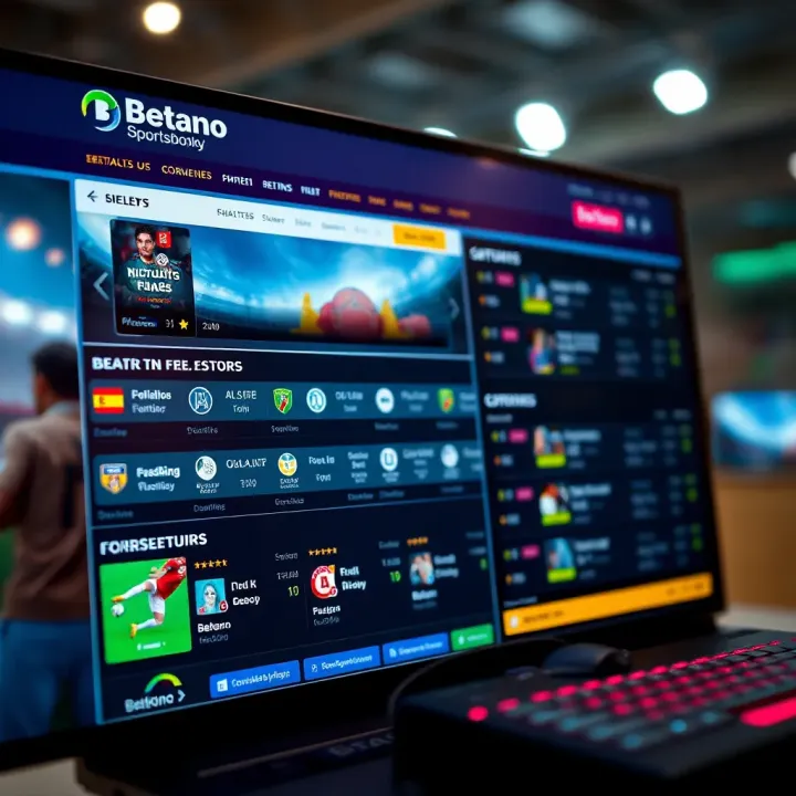 User interface showcasing Betano sportsbook with various betting options and odds