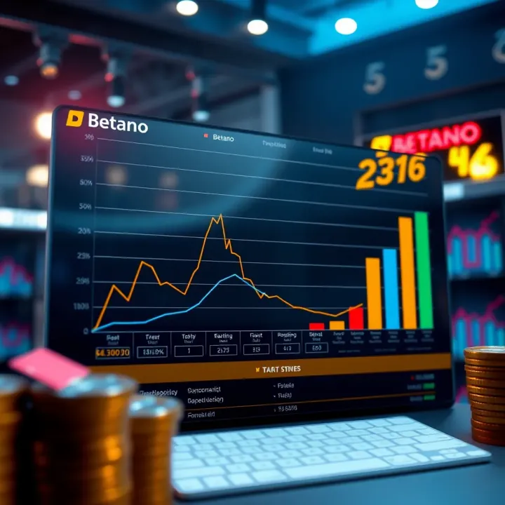 Graph showing risk management and betting outcomes on the Betano platform