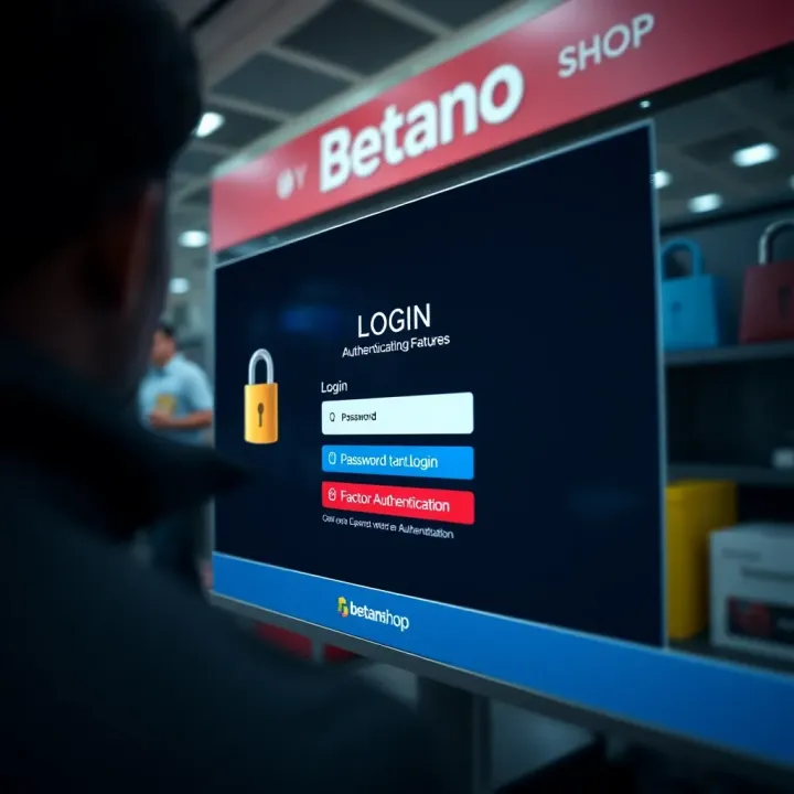 Login screen showing secure authentication features including password entry and two-factor authentication option