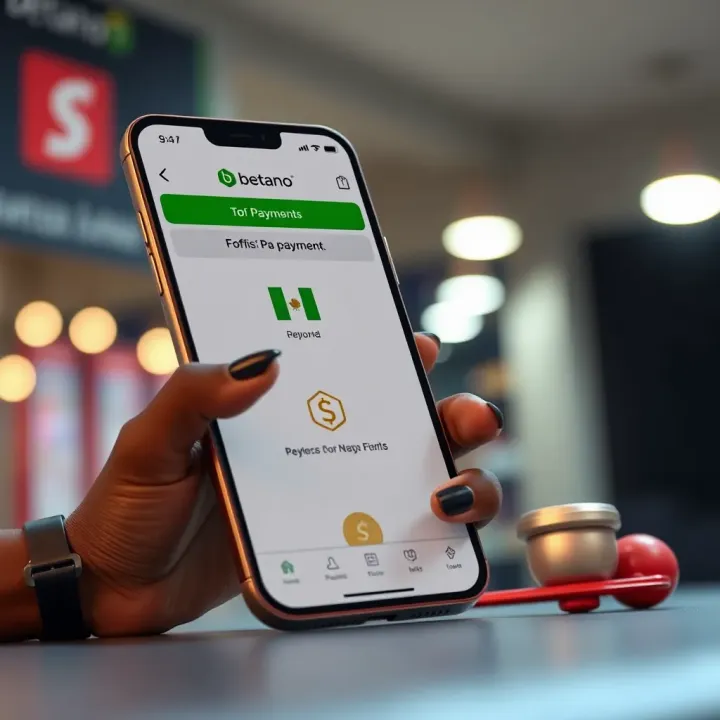 Secure payment options on Betano app featuring Nigerian currency and multiple deposit methods