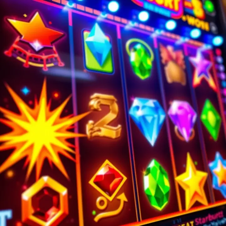 Starburst slot machine reels showing vibrant gems and sparkling symbols