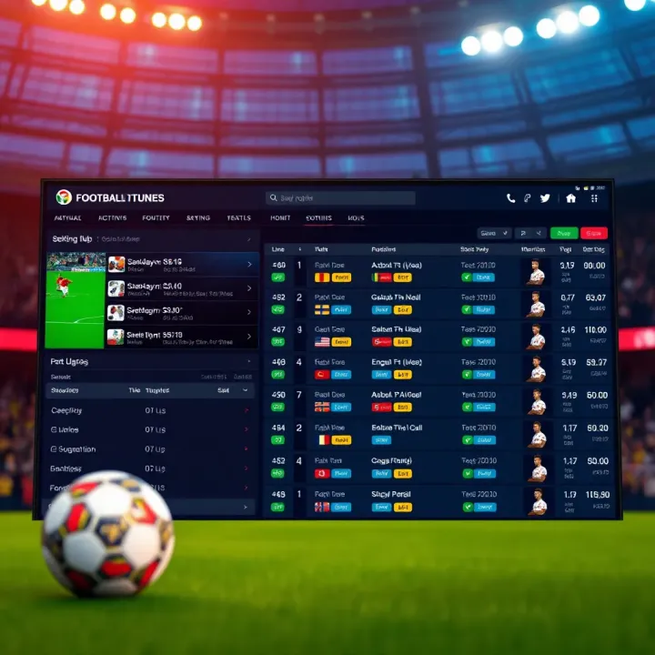 Digital football betting interface showcasing diverse betting options and live odds