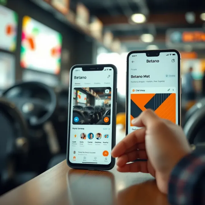 Comparison of OldMobile Betano and modern Betano mobile app showing user experience differences