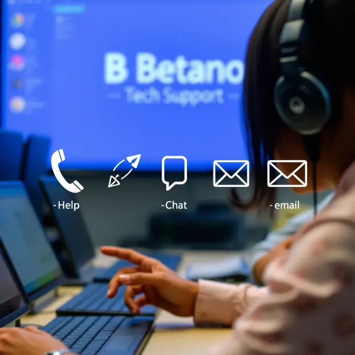 Various communication methods including phone, chat, and email icons symbolizing help options