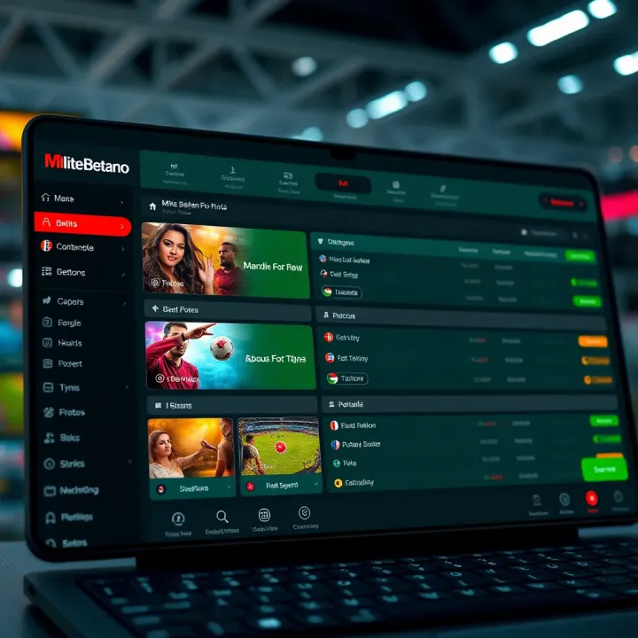 User interface showing various betting options on Mlite Betano platform