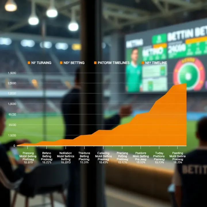 Graph showing the growth of mobile betting usage in Nigeria alongside Betano platform development timeline