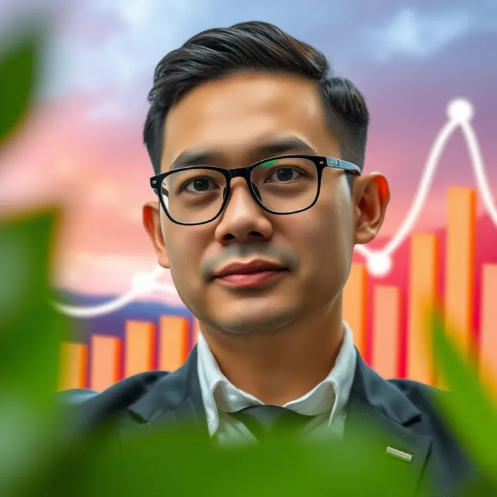 Portrait of Betano founder with a backdrop representing online betting and digital growth