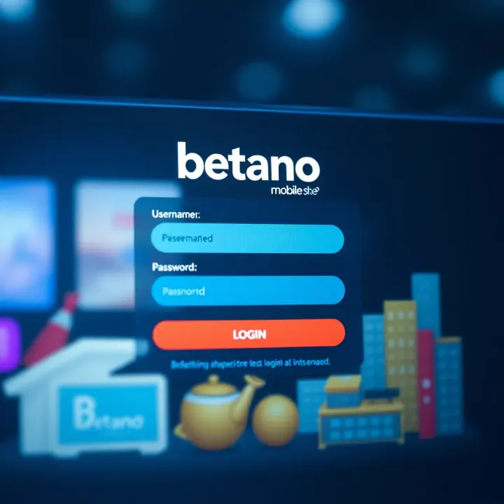 Screenshot of the Betano mobile shop login screen showing username and password fields