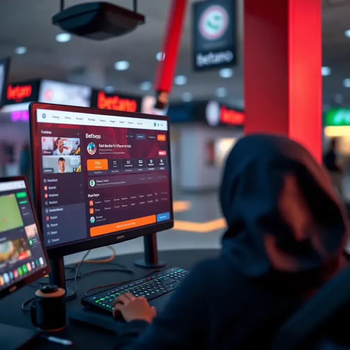 User navigating the Betano online betting platform interface