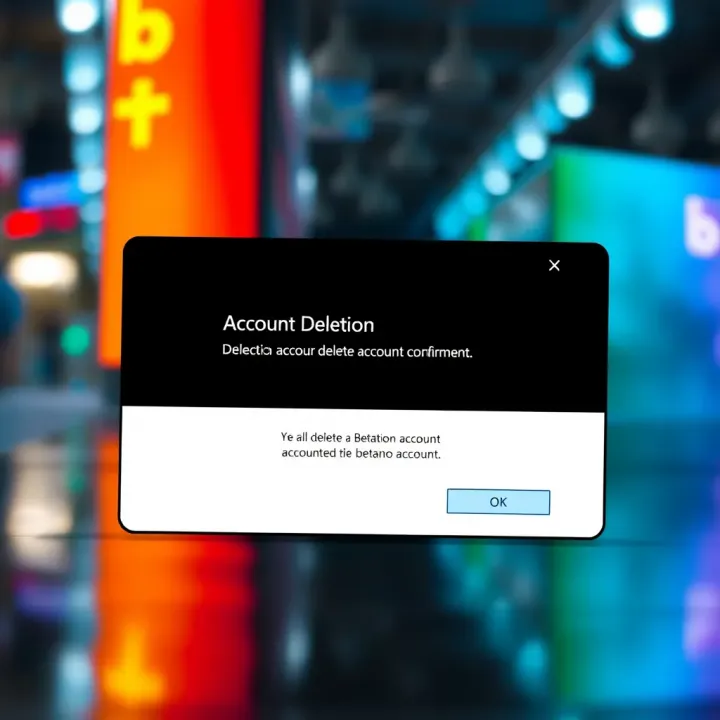 Confirmation dialogue confirming account deletion on Betano service