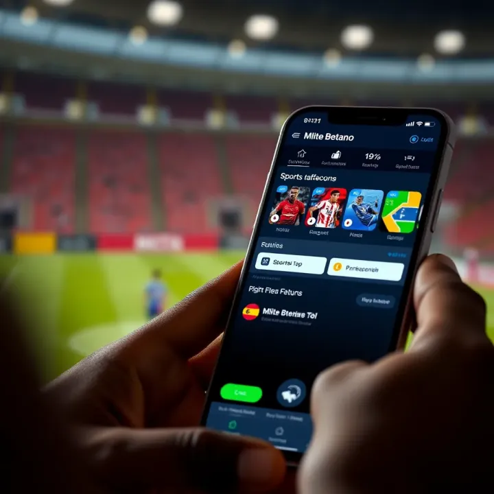 Mobile screen showing sports betting options and transaction features on Mlite Betano app