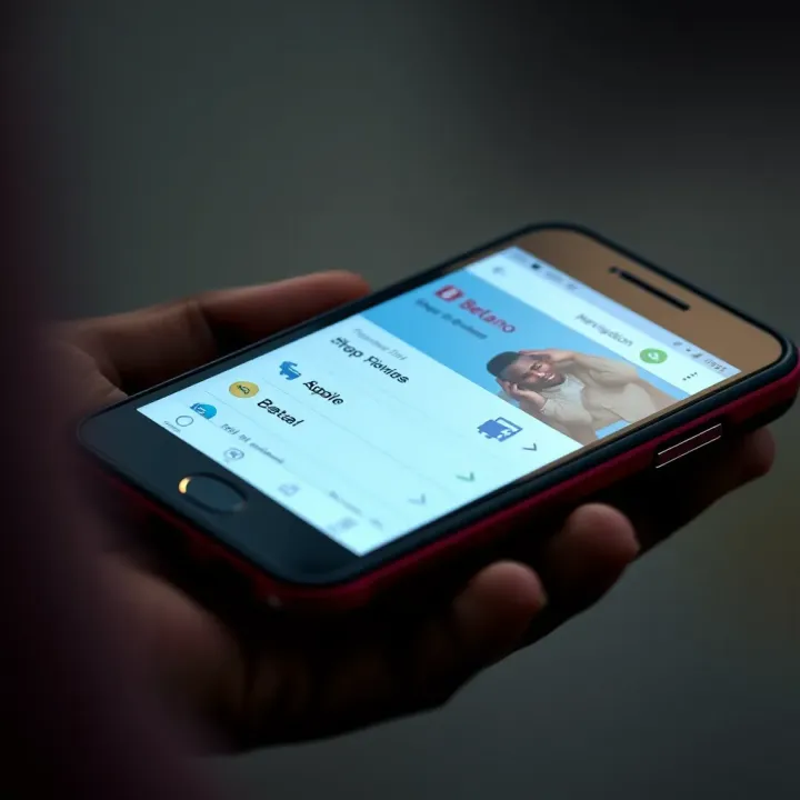 Older mobile phone displaying the Betano shop interface with clear navigation options
