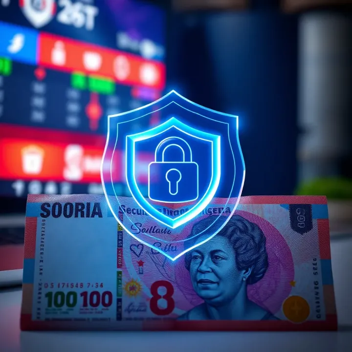 Graphic showing secure betting with protection symbols and Nigerian currency to emphasize account safety