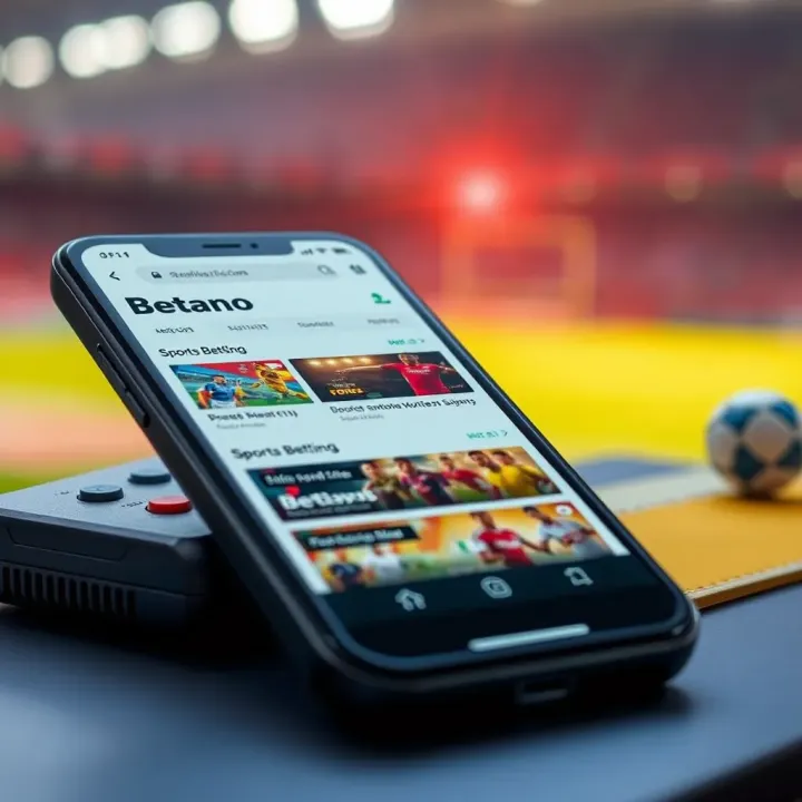 Mobile device displaying the Betano app interface with sports betting options