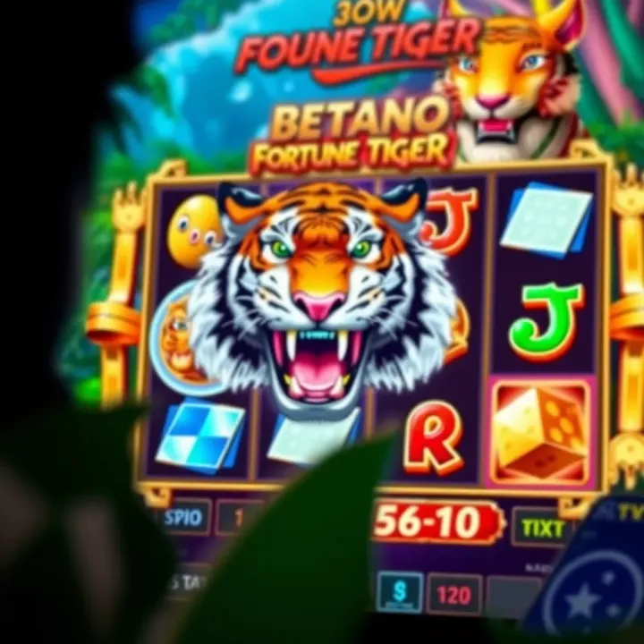 Betano Fortune Tiger slot interface highlighting game features and vibrant symbols