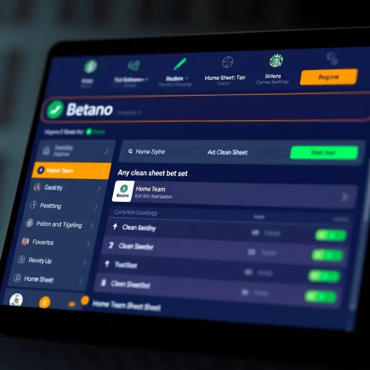 Betano Nigeria sports betting interface highlighting home team or clean sheet betting option
